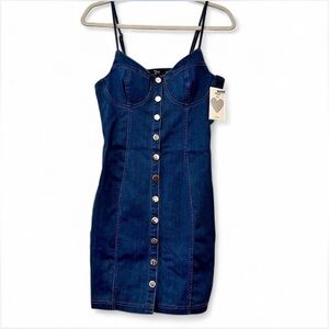 Iris Denim Spaghetti Strap Dress